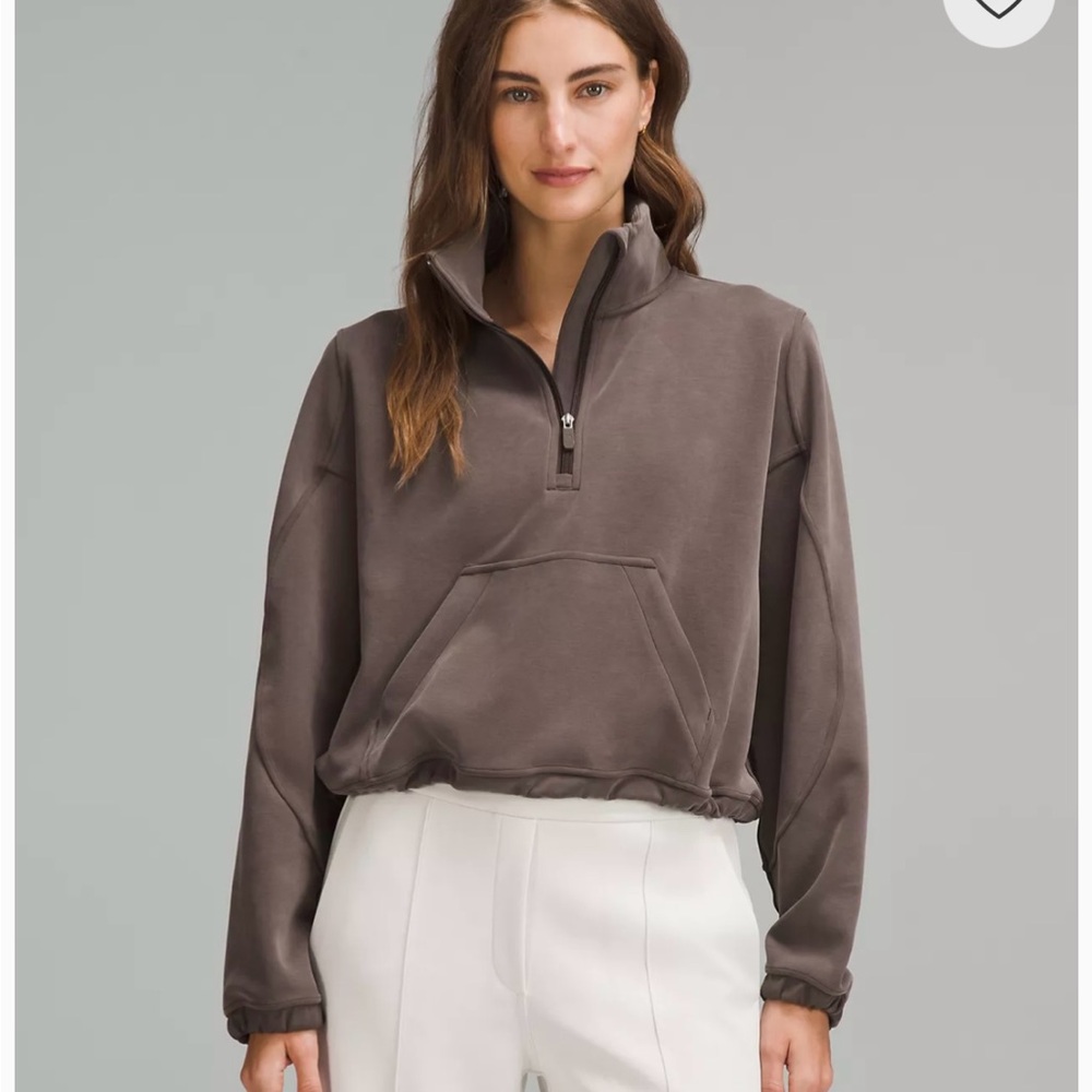 Lululemon Brushed Softstreme Half-Zip Pullover in Espresso